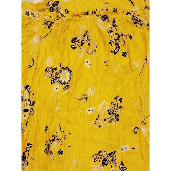 Torrid 2 Cold Shoulder Top Yellow Floral SS‎ Rayon Blouse 2X - Picture 4 of 8